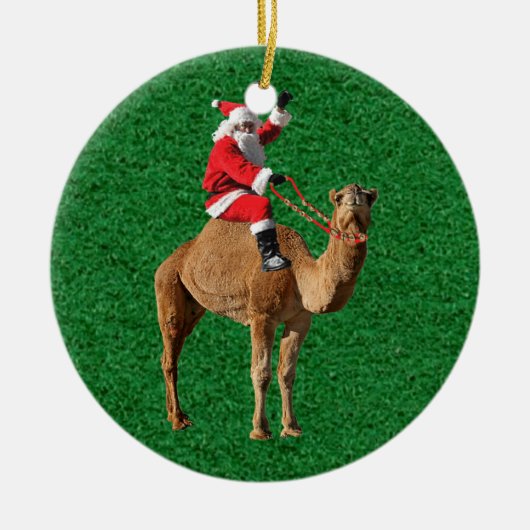 Kerstmis 2013 Hump Day Camel and Santa Keramisch Ornament (Voorkant)