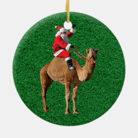 Kerstmis 2013 Hump Day Camel and Santa Keramisch Ornament (Achterkant)