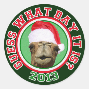 Kerstmis 2013 Hump Day Camel raad eens op welke da Ronde Sticker