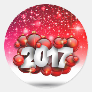Kerstmis 2017 en nieuwjaarsgroetings-kaart ronde sticker