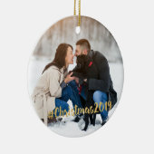 #Kerstmis 2019 Fotoversiering Keramisch Ornament (Rechts)