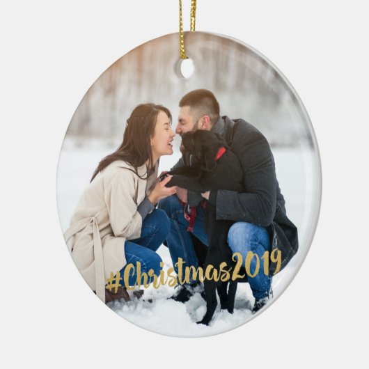 #Kerstmis 2019 Fotoversiering Keramisch Ornament (Links)