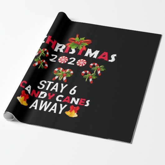 Kerstmis 2020: Blijf 6 snoepjes weg Cadeaupapier (Uitgerold)