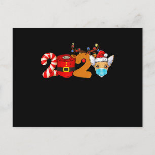 Kerstmis 2020 Chihuahua lover masker toiletpapier Briefkaart