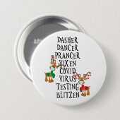 Kerstmis 2020 Covid Rendiernamen Grappig Ronde Button 7,6 Cm (Voorkant /achterkant)