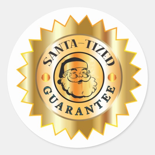 Kerstmis 2020 Covid Santa-tized Gold Seal Ronde Sticker (Voorkant)