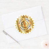 Kerstmis 2020 Covid Santa-tized Gold Seal Ronde Sticker (Envelop)