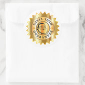 Kerstmis 2020 Covid Santa-tized Gold Seal Ronde Sticker (Tas)