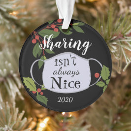 Kerstmis 2020 Delen is geen leuke keramische siera Ornament