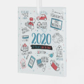 Kerstmis 2020 Herdenking pandemie Glas Ornament (Voorkant links)