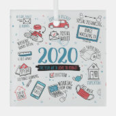 Kerstmis 2020 Herdenking pandemie Glas Ornament (Voorkant)