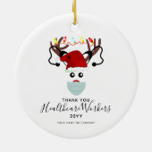 Kerstmis 2020: Herrendierrennen voor de gezondheid Keramisch Ornament (Achterkant)