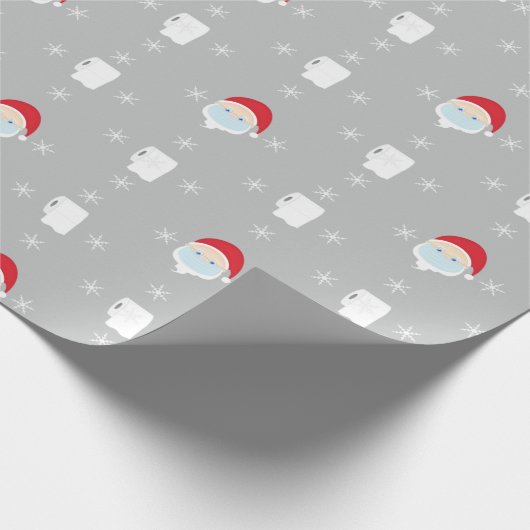 Kerstmis 2020 in Santa and Toilet Paper Cadeaupapier (Hoek)