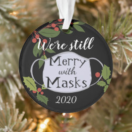 Kerstmis 2020 is nog steeds vrolijk met maskers ornament