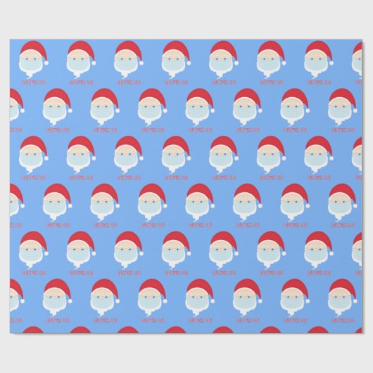 Kerstmis 2020, kerstkerstman met kerstmis cadeaupapier (Vlak)