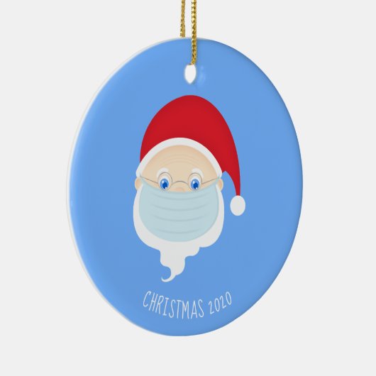 Kerstmis 2020, kerstkerstman met kerstmis keramisch ornament (Rechts)