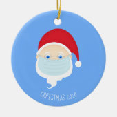 Kerstmis 2020, kerstkerstman met kerstmis keramisch ornament (Voorkant)