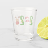 Kerstmis 2020 | Kerstman en rendier in masker Shot Glas (Achterkant)