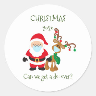 Kerstmis 2020 Kunnen we het overdoen Ronde Sticker
