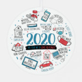 Kerstmis 2020: Quarantaine Activiteiten Metalen Ornament (Achterkant)