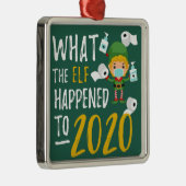 Kerstmis 2020 Quarantine Lockdown Elf Herdenking Metalen Ornament (Rechts)