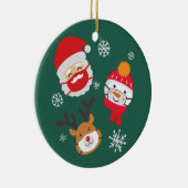 Kerstmis 2020 Quarantine Santa Reindeer Keramisch Ornament (Rechts)