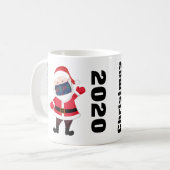 Kerstmis 2020 Santa Ugly Sweater Face Mask Koffiemok (Voorkant links)