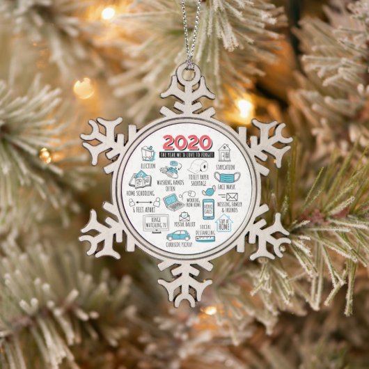 Kerstmis 2020: vergeet de herdenking tin sneeuwvlok ornament (Boom)