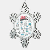 Kerstmis 2020: vergeet de herdenking tin sneeuwvlok ornament (Rechts)