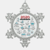 Kerstmis 2020: vergeet de herdenking tin sneeuwvlok ornament (Voorkant)