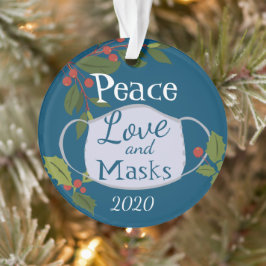 Kerstmis 2020: Vredesliefde en masker Ornament