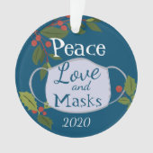 Kerstmis 2020: Vredesliefde en masker Ornament (voorkant)