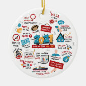 Kerstmis 2021 COVID Pandemisch vaccin Jaar Keramisch Ornament (Voorkant)