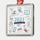 Kerstmis 2021 Covid Vaccine Year Keepomwille Metalen Ornament (Links)