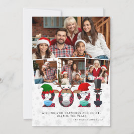 Kerstmis 2021 | Funny Face Maskers & Pset 4 Foto's Feestdagenkaart