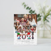 Kerstmis 2021 | Funny Grumpy Face Maskers 4 Foto's Briefkaart (Staand voorkant)