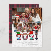 Kerstmis 2021 | Funny Grumpy Face Maskers 4 Foto's Briefkaart (Voorkant / Achterkant)