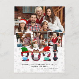 Kerstmis 2021 | Funny Grumpy Face Maskers 4 Foto's Briefkaart