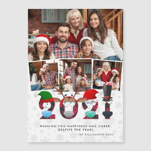 Kerstmis 2021 Gekke fakmaskers en foto's (Voorkant)