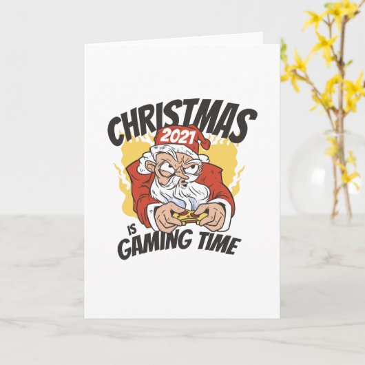 Kerstmis 2021 is de gametijd - Gamer Kaart (Gele Bloem)