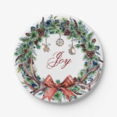 Kerstmis 2021 Joy Wreath Bord (Voorkant)