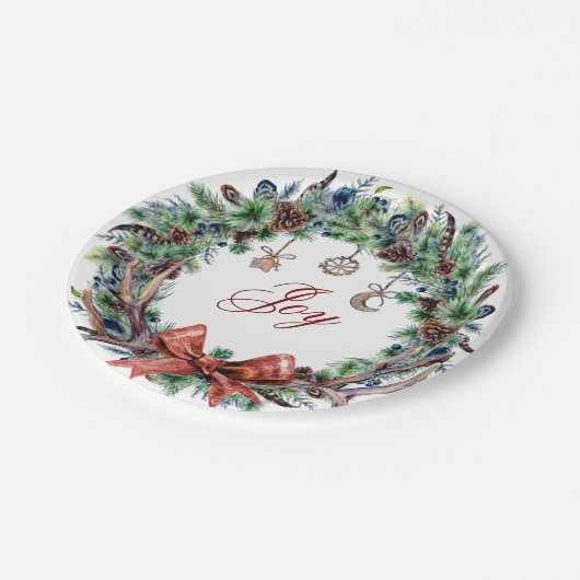 Kerstmis 2021 Joy Wreath Bord (Gekanteld)