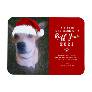 Kerstmis 2021 Ruff Year Funny Dog Foto Magneet