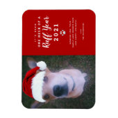 Kerstmis 2021 Ruff Year Funny Dog Foto Magneet (Verticaal)