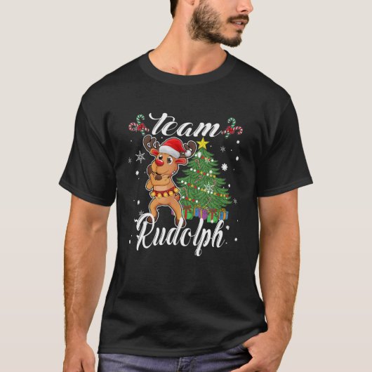Kerstmis 2021 - Team Rudolph T-shirt (Voorkant)