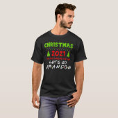 Kerstmis 2021 Ugly Xmas Penguin Clarinet Player T-shirt (Voorkant volledig)