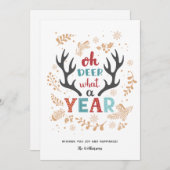 Kerstmis 2021, wat een jaar vaccinjaar feestdagenkaart (Voorkant / Achterkant)