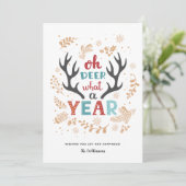 Kerstmis 2021, wat een jaar vaccinjaar feestdagenkaart (Staand voorkant)