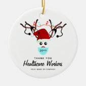 Kerstmis 2022 Aangepast herrennen voor gezondheids Keramisch Ornament (Voorkant)