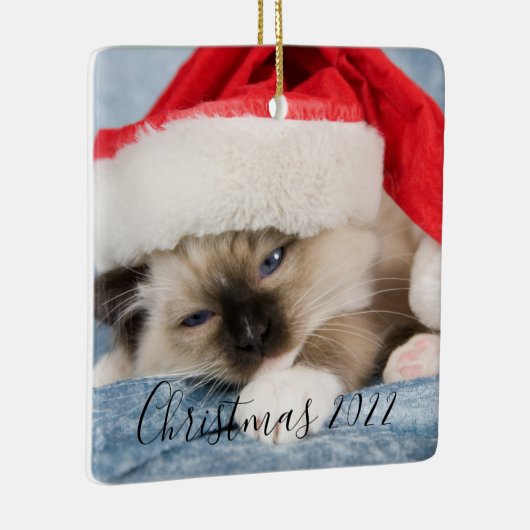 Kerstmis 2022 Foto Ornament (Rechts)